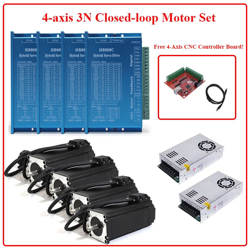4 Axis Nema 23 Closed Loop Ste - Nema 23 Closed Loop Stepper Motor Driver Kit recension och pris